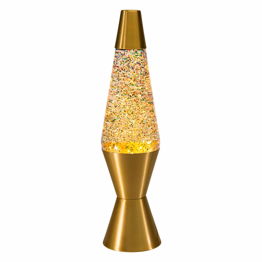 14.5″ LAVA LAMP RAINBOW GLITTER – CLEAR/GOLD B4